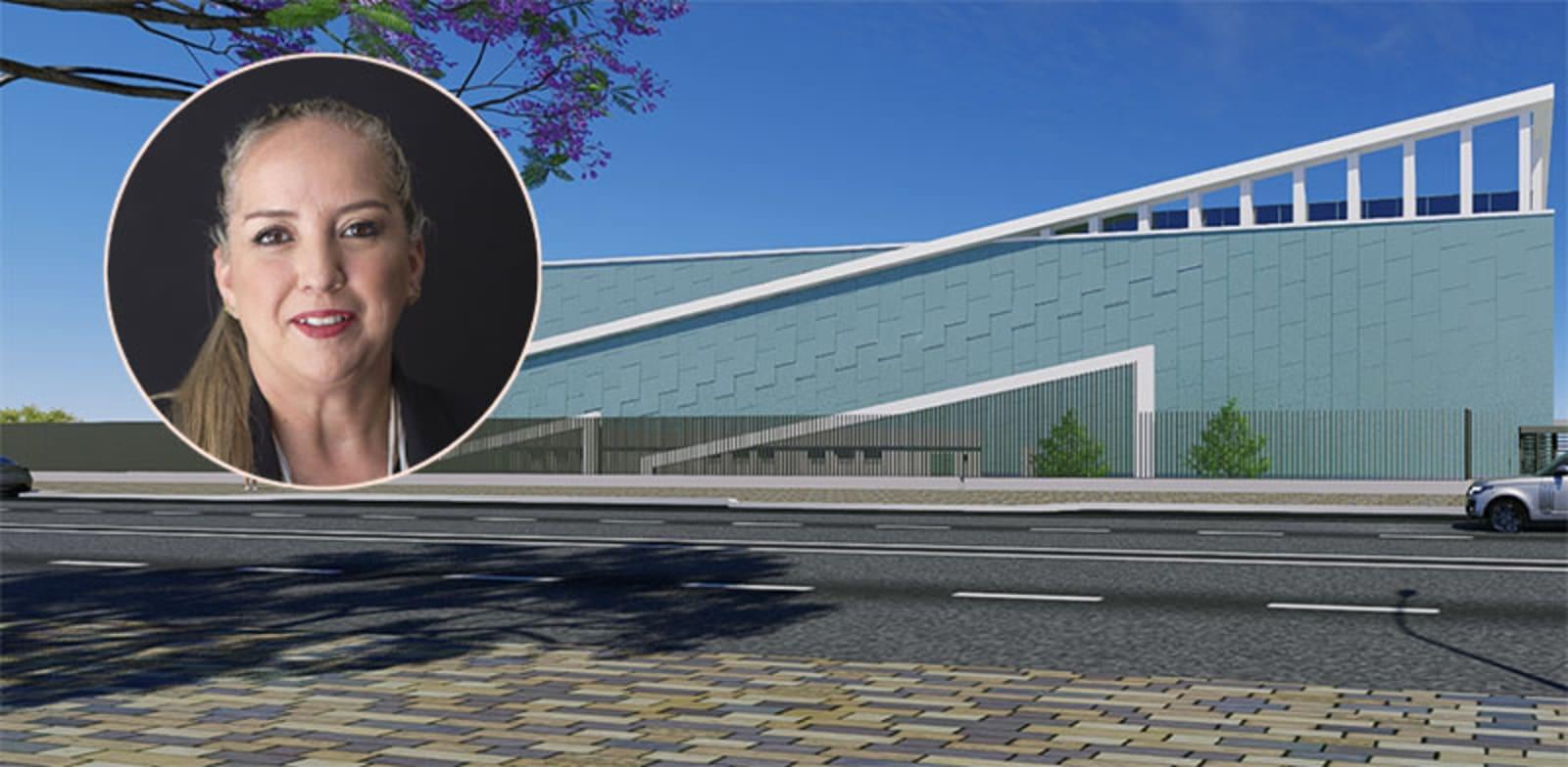 הדמיית חוות השרתים המתוכננת. בעיגול: שלי לנצמן, מנכ''לית מיקרוסופט ישראל לשעבר / צילום: יח''צ, רמי זרנגר