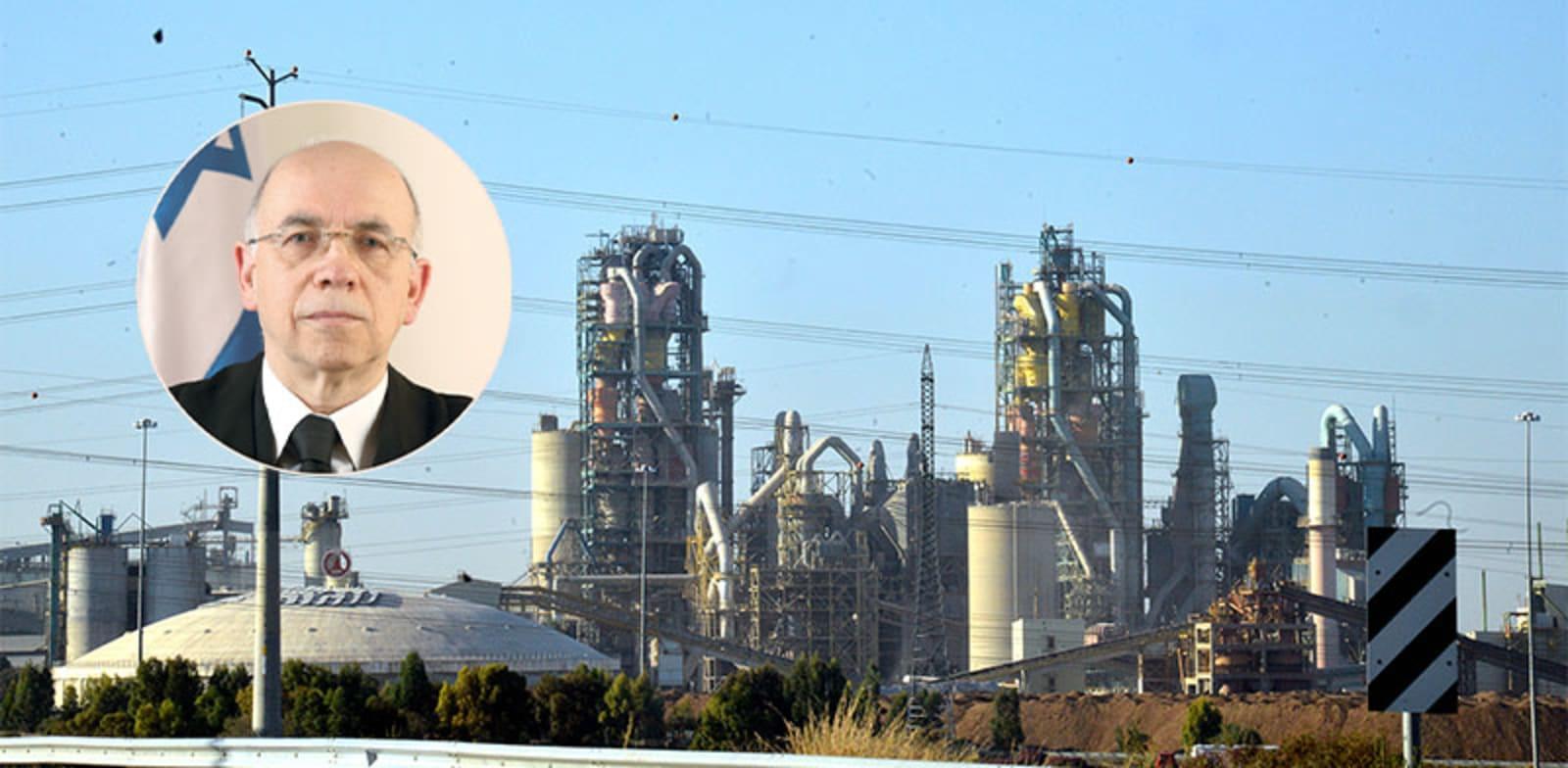 מפעל חברת המלט נשר. בעיגול: השופט יחזקאל קינר שקבע בעניינה / צילום: תמר מצפי, דוברות בתי המשפט