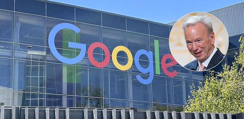  צילום: וגל בקליפורניה. בעיגול: אריק שמידט / צילומים: רויטרס- Kyodo,  Pool/ABACA