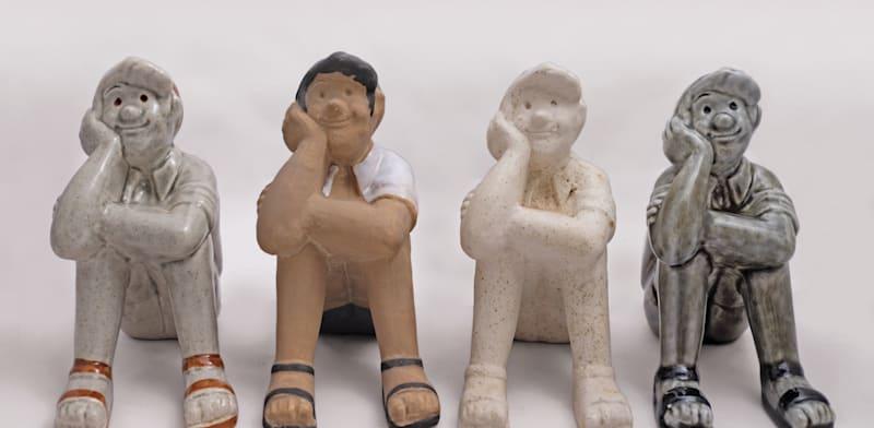 אוסף של פסלוני שרוליק תוצרת לפיד קרמיקה / צילום: קובי קלייטמן