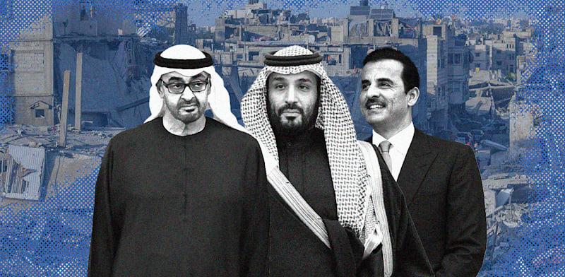  צילום: קטאר תמים אל־ת'אני, נסיך הכתר הסעודי מוחמד בן סלמאן, נשיא איחוד האמירויות מוחמד בן זאיד / צילומים: AP- Evgenia Novozhenina, Bandar Aljaloud, Michael Varaklas