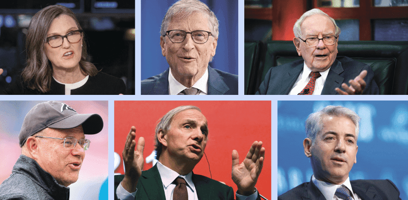 וורן באפט, ביל גייטס, קת'י ווד, ביל אקמן, ריי דליו, דיוויד טפר / צילום: AP - Ng Han Guan, Andres Kudacki, David Zalubowski, Nati Harnik