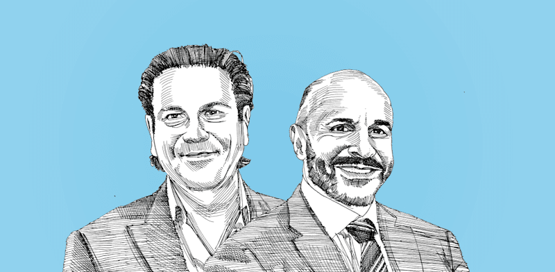  צילום: דומינרי, מימין: המנכ''ל אנתוני הייז ונשיא החברה קייל וול / איור: גיל ג'יבלי