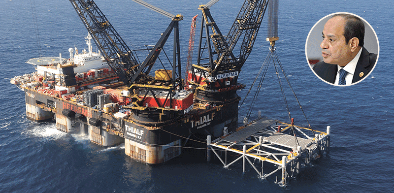 מאגר לוויתן. בעיגול: עבד אל־פתאח א־סיסי, נשיא מצרים / צילום: מארק ישראל סלם, "ג'רוזלם פוסט" 