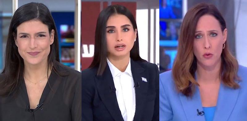 יונית לוי-חדשות 12, מגי טביבי-חדשות 14, דוריה למפל-חדשות 13 / צילום: מתוך אתרי הערוצים