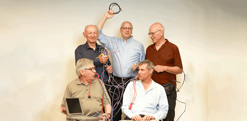מימין: פרופ' דני דולב, יהבי בורבין, הנק נוסבכר, דב וינר, פרופ' שמואל פלג / צילום: שלומי יוסף