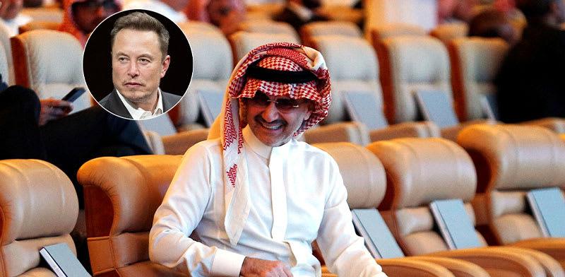 הנסיך הסעודי אל־ווליד בן טלאל. בעיגול: אילון מאסק / צילום: רויטרס- Faisal Al Nasser, שאטרסטוק