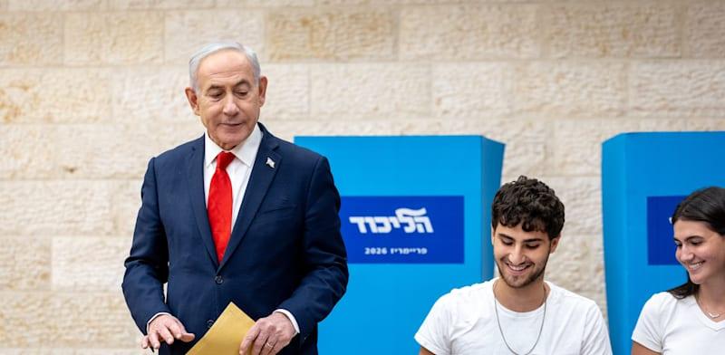 רה''מ בנימין נתניהו בפריימריז הליכוד / צילום: חיים גולדברג/פלאש90