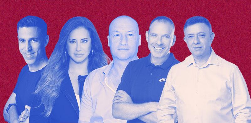 מימין לשמאל: אבי גבאי, אילן סיגל, יעקב נדבורני, טל גרנות-גולדשטיין ואלי אדדי / צילום: ינאי יחיאל, רמי זרנגר, איל יצהר, אוהד רומנו