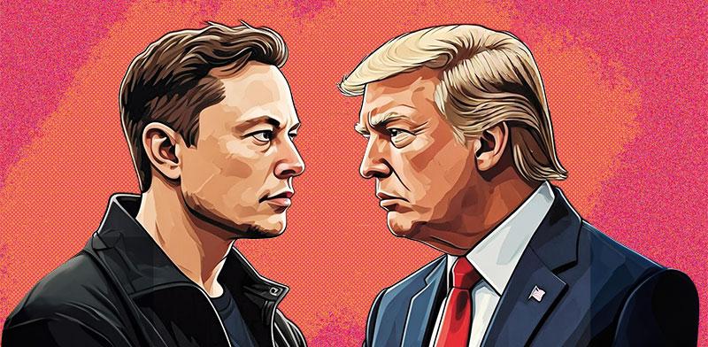  צילום:  טראמפ ואילון מאסק / איור: Shutterstock
