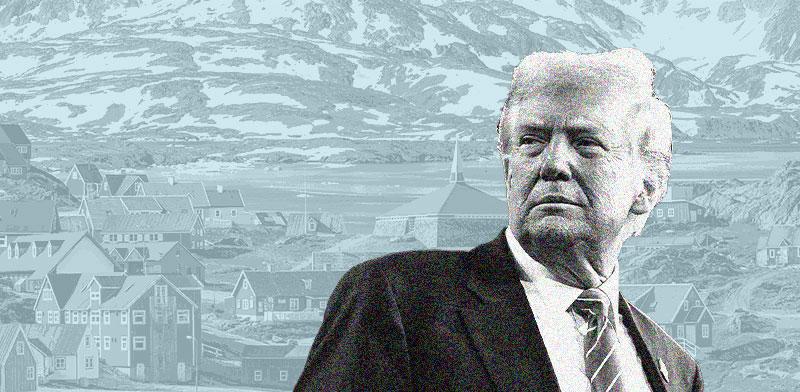  צילום:  טראמפ על רקע גרינלנד. הצהיר שארה''ב ''צריכה את האי'' / צילומים: רויטרס, שאטרסטוק