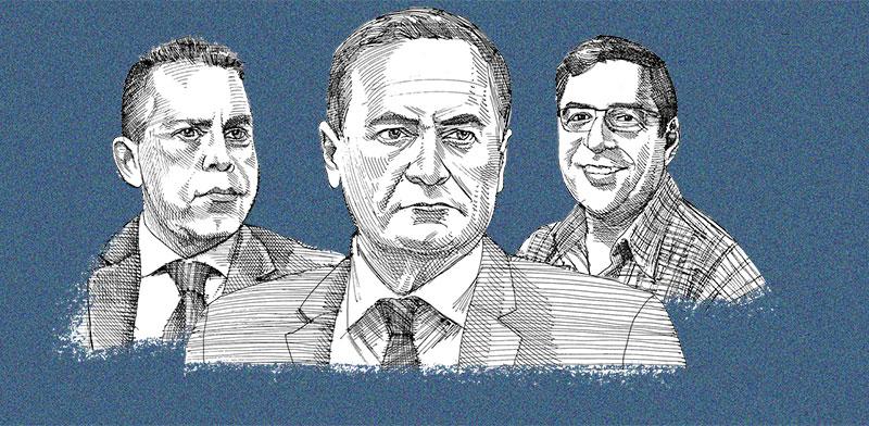  צילום:  גבי סרוסי, השר ישראל כ''ץ וגלעד ארדן / איור: גיל ג'יבלי