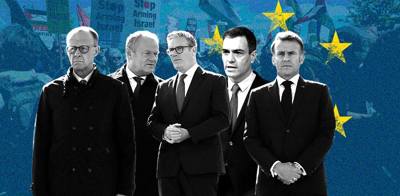  צילום: י אירופה. המדיניות ביבשת מול ישראל השתנתה / עיבוד: טלי בוגדנובסקי; צילומים: AP-Ludovic Marin, Alberto Pezzali,Shutterstock