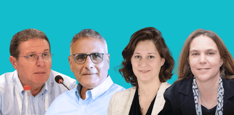 מימין: אורנית רז,יעל מבורך, אלי כהן, רמי גראור / צילום: המכון הישראלי לדמוקרטיה, באדיבות קופ''ח כללית, שלומי יוסף, EBRD