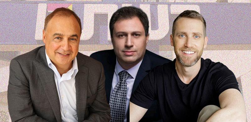 אסף רפפורט, ממייסדי WIZ; אלון טל, מייסד קרן Merit; ולן בלווטניק, מבעלי רשת 13 / צילום: עמר הכהן, תמונה פרטית, יח''צ