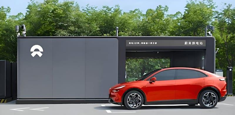 תחנת החלפת סוללות של NIO / צילום: יח''צ תחנת החלפת סוללות של NIO / צילום: יח''צ