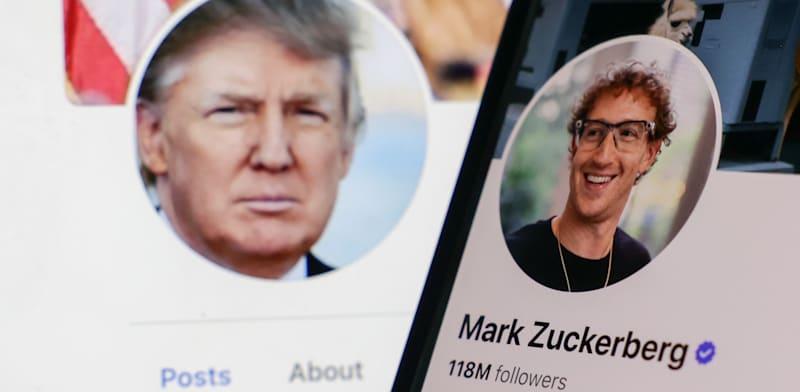טראמפ וצוקרברג ברשת מטא / צילום: Reuters, Jakub Porzycki טראמפ וצוקרברג ברשת מטא / צילום: Reuters, Jakub Porzycki