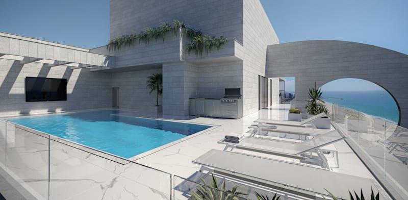 בריכה בפנטהאוז באשדוד. בונים קונסטרוקציה למשקל כבד / צילום: אלעד בן נחמיאס בריכה בפנטהאוז באשדוד. בונים קונסטרוקציה למשקל כבד / צילום: אלעד בן נחמיאס