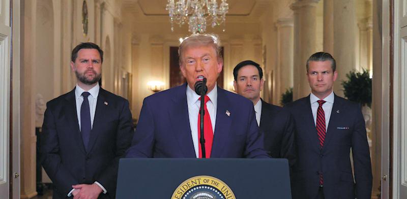 דונלד טראמפ, נשיא ארה''ב, בהצהרה לאחר התקיפה האמריקאית באיראן / צילום: Reuters, Carlos Barria דונלד טראמפ, נשיא ארה''ב, בהצהרה לאחר התקיפה האמריקאית באיראן / צילום: Reuters, Carlos Barria