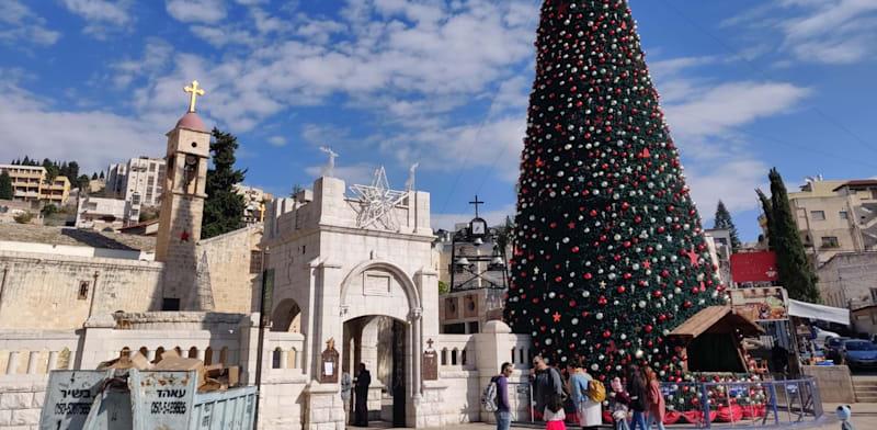 עץ האשוח בכיכר המעיין בנצרת / צילום: יזיד חמיס עץ האשוח בכיכר המעיין בנצרת / צילום: יזיד חמיס
